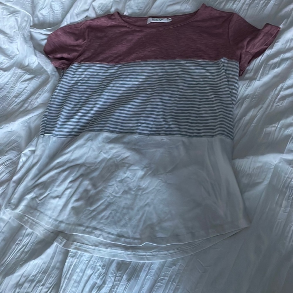 Womens pink & grey stripped t-shirt